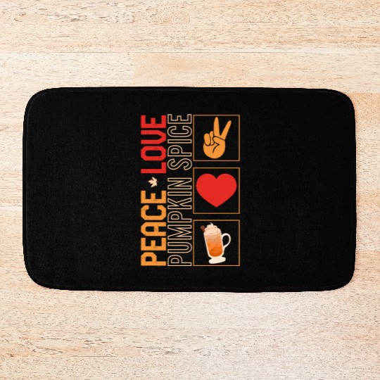 Thanksgiving Bath Mats, Peace Love Pumpkin Spice Bath Mats,