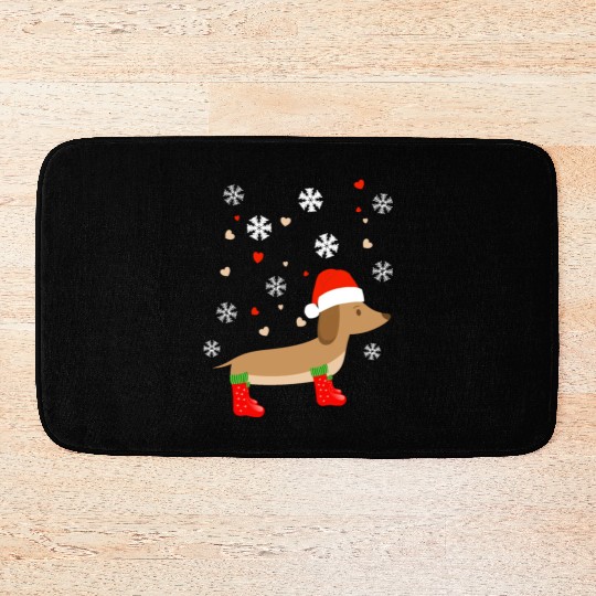 dachshund winter Bath Mats
