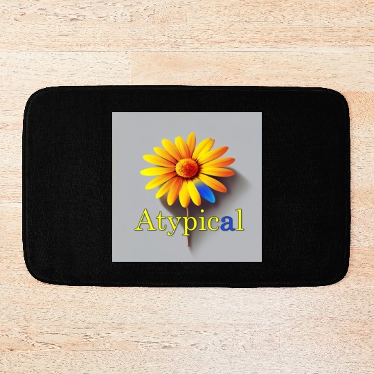 Colorful flower, atypical or neurodivergent Bath Mats