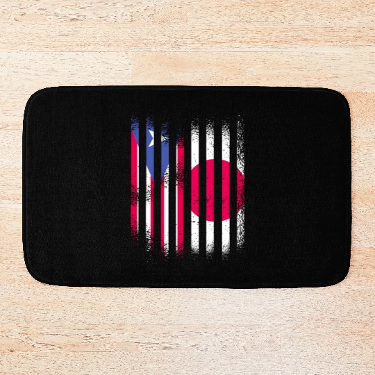 Puerto Rico Flag Japan Grown Country Flags Stripes Bath Mats