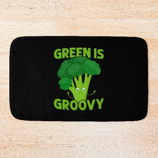Green Is Groovy Broccoli Vegetable Bath Mats