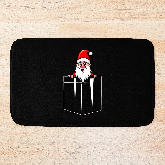 Santa Claus in breast pocket Bath Mats