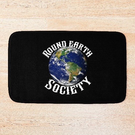 Round earth society Bath Mats