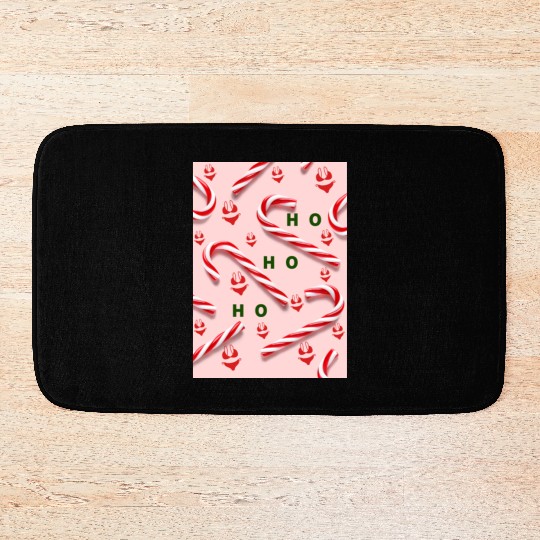 Funny Christmas Candy Canes Bath Mats