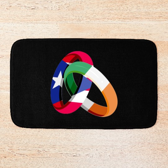 Puerto Rico Flag Ireland Ring Marriage Wedding Bath Mats