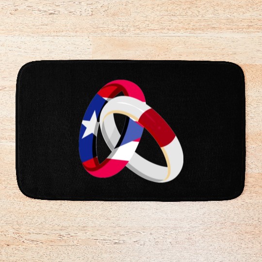 Puerto Rico Flag Japan Grown Ring Marriage Wedding Bath Mats