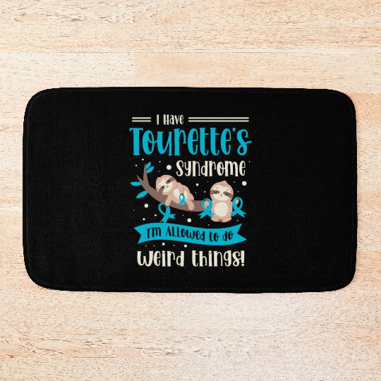 I Have Tourette's Syndrome Teal Ribbon Disability Bath Mats