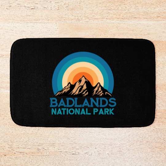 Cool Vintage Retro Badlands National Park Mountain Bath Mats