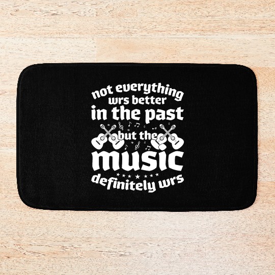 Retro Vintage 70s 80s Music Rock Guitar Bath Mats