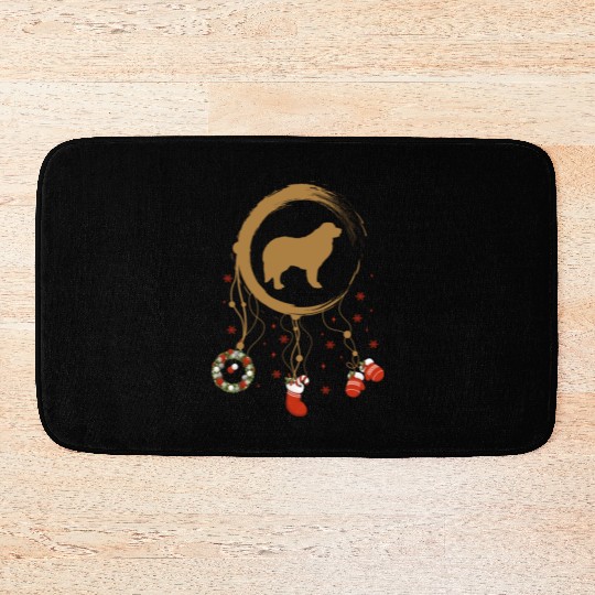 dog dreamcatcher Christmas Great Pyrenees Bath Mats