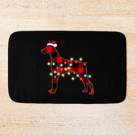 Doberman Pinscher Christmas Doga Lover Pajamas Bath Mats