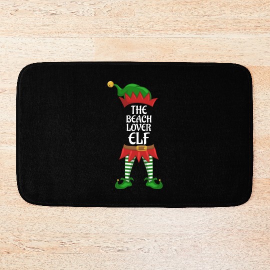 Beach Lover Elf Family Matching Christmas Party Bath Mats