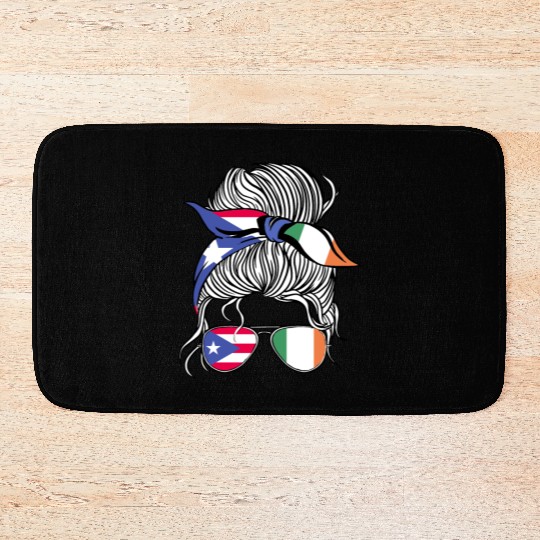 Puerto Rico Flag Ireland Grown Women Girl Country Bath Mats