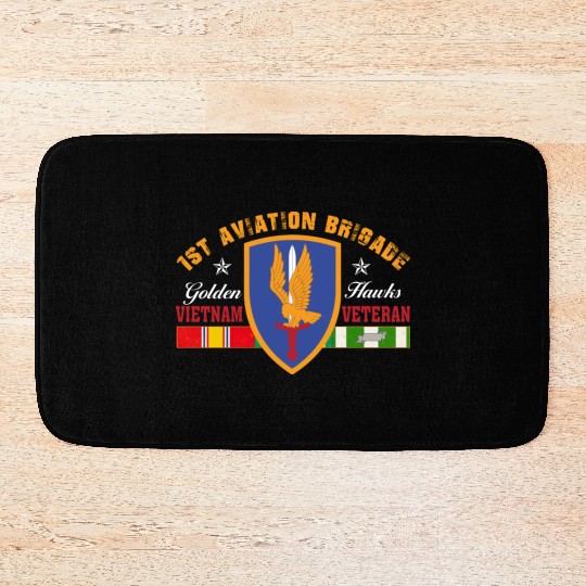 1st Aviation Brigade Vietnam Veteran Golden Hawks Bath Mats
