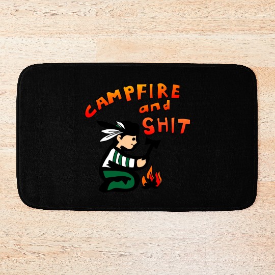 campfire and shit Bath Mats