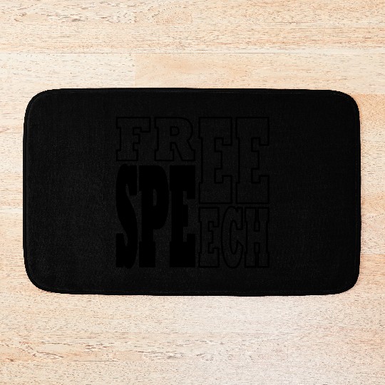 Free Speech black Bath Mats