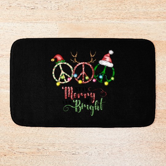 Xmas Christmas Stay Merry and Bright Bath Mats