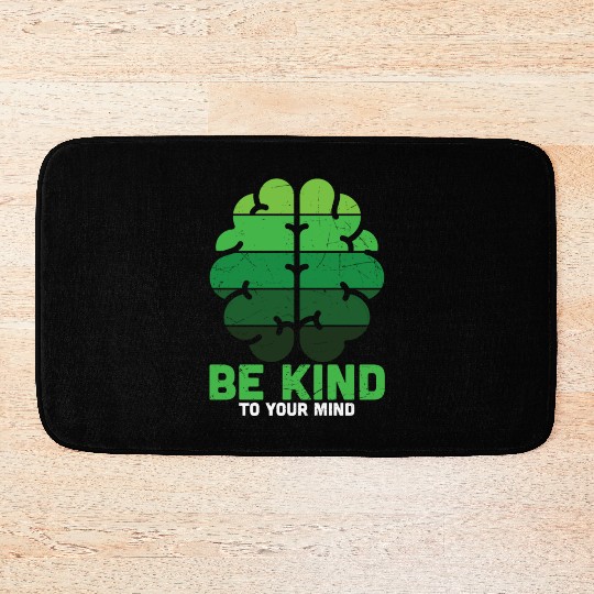 Be Kind To Your Mind Green Mental Health Bath Mats