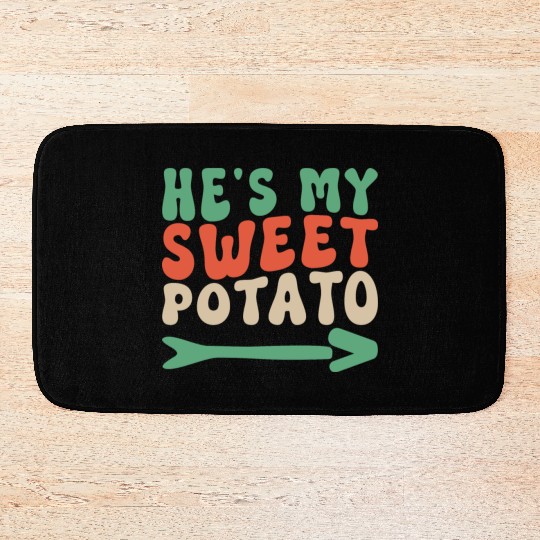 Groovy He's My Sweet Potato Couple's Matching Bath Mats