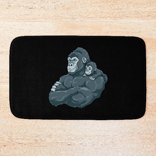 Strong Gorilla with Gorilla Kid for a Gorilla Bath Mats