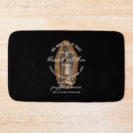 Our Lady Of Guadalupe Hail Mary Prayer Catholic Bath Mats