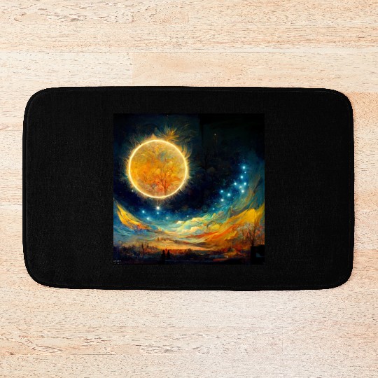 Full moon and Sun Bath Mats
