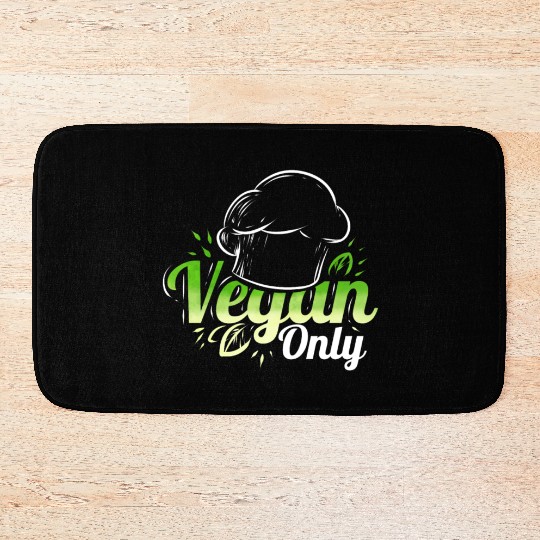 Chefs Hat Cooking Only Veggies For Vegetarian And Bath Mats