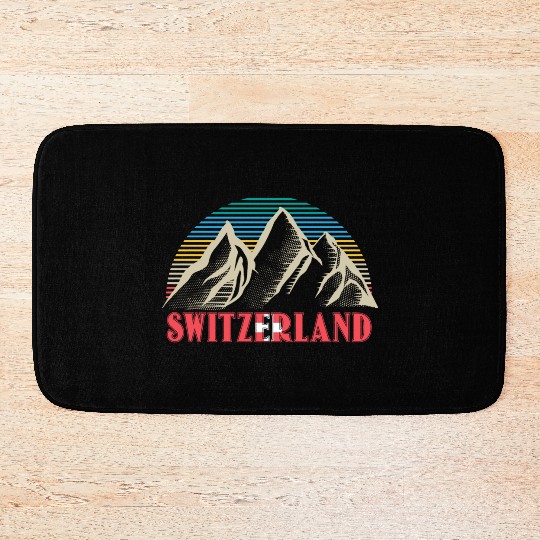 Switzerland Mountains Gift Idea Bath Mats