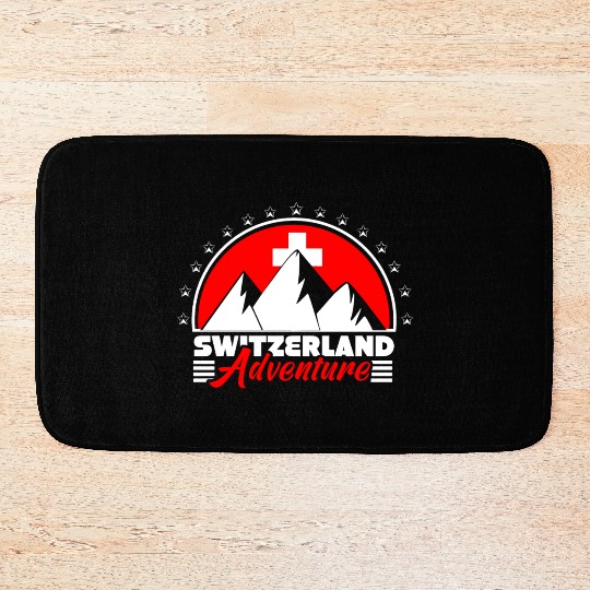 Switzerland Matterhorn Flag Gift Idea Bath Mats