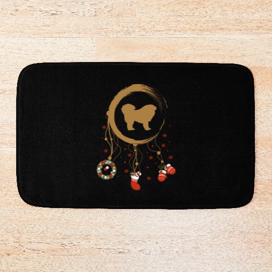 dog dreamcatcher Christmas Tibetan Mastiff Bath Mats