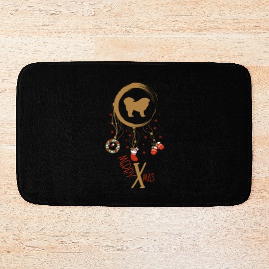 dog dreamcatcher Christmas Tibetan Mastiff Bath Mats