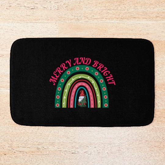 Merry and bright Christmas Bath Mats