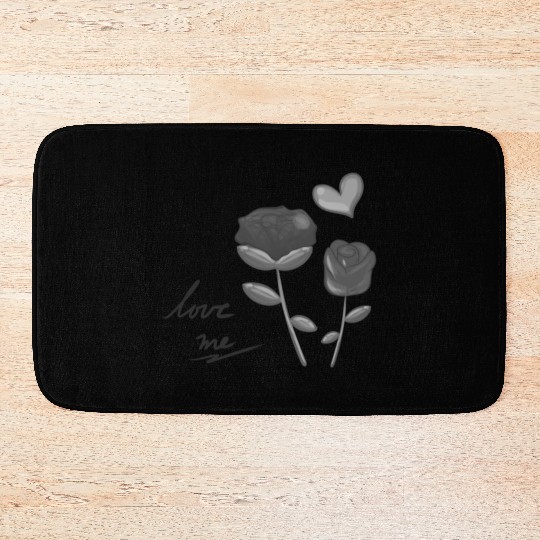 two flowers nature plant flower grey Bath Mats