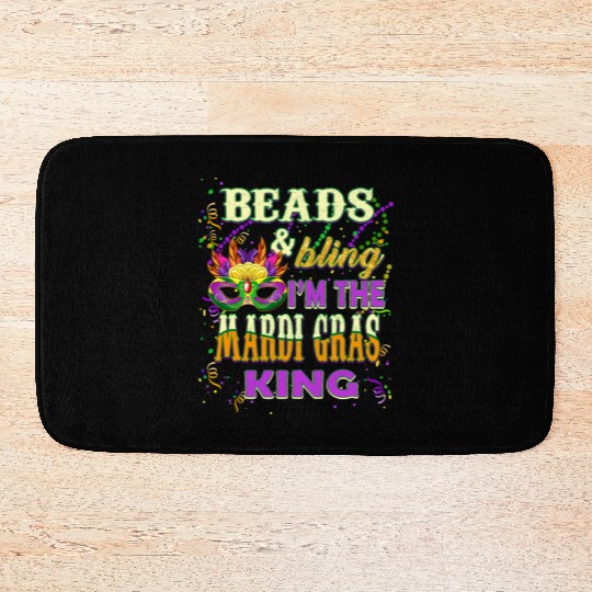 Beads and Bling I'm The Mardi Gras King Bath Mats