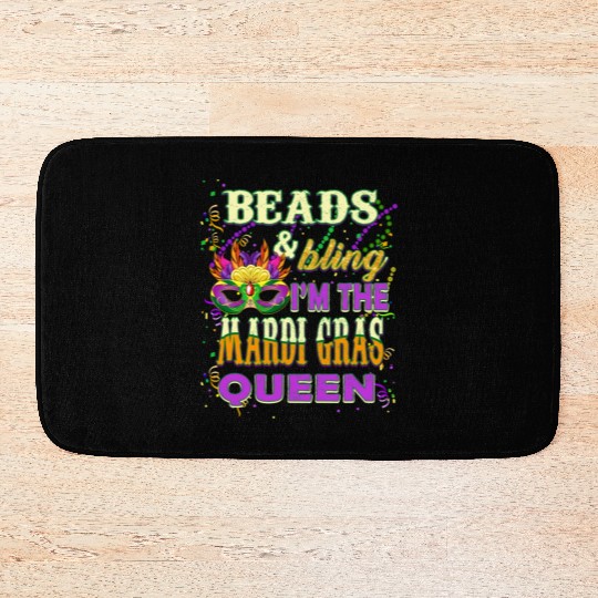 Beads and Bling I'm The Mardi Gras Queen Bath Mats