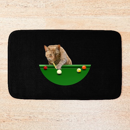9 BALL POOL CAT Bath Mats