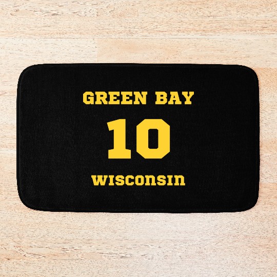 GREEN BAY WISCONSIN vintage distressed football Bath Mats