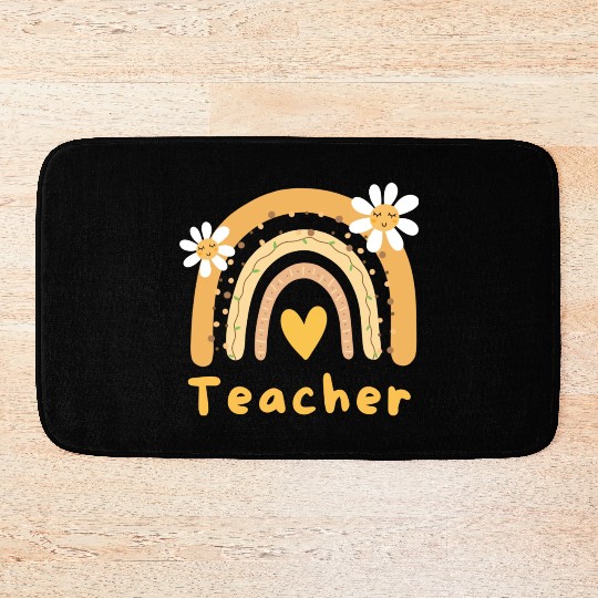 Cute Yellow Floral Teacher Bath Mats