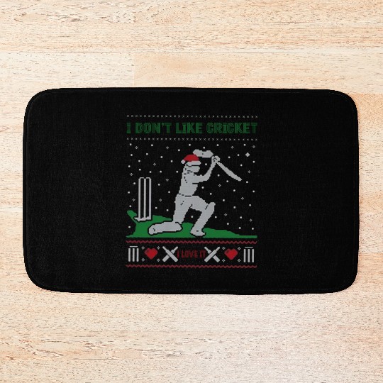 Cricket Is My Love:I Don’t Like Cricket I Love It Bath Mats