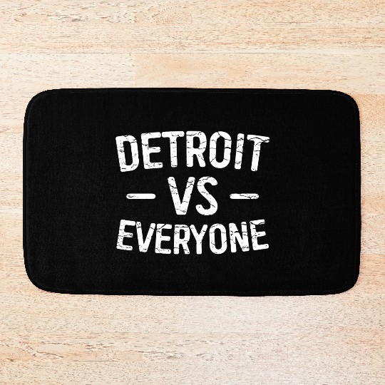 Detroit Vs Everyone Funny Michigan Bath Mats