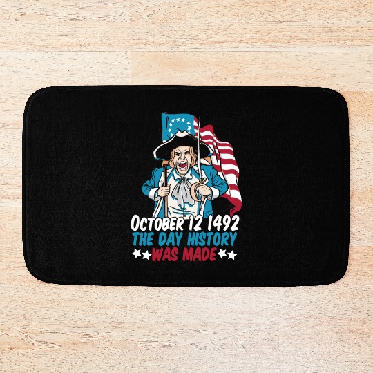 Columbus Day 1492 Us Flag Bath Mats