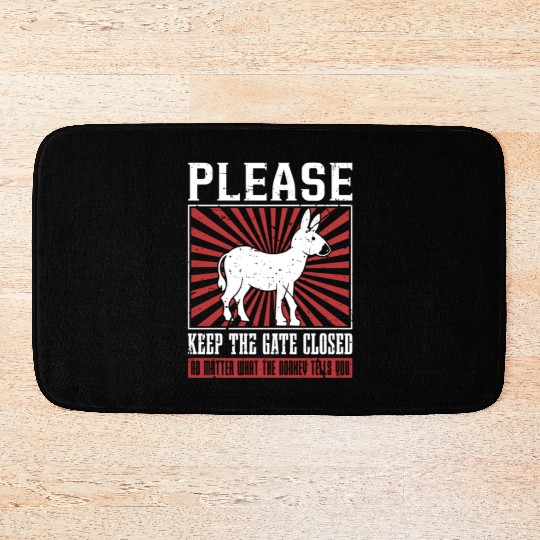 Donkey Please Keep The Gate Closed Pet Farm Animal Bath Mats