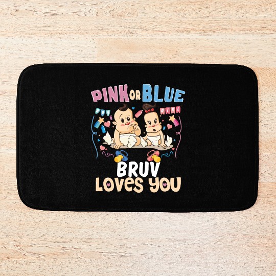 Pink or Blue Bruv Loves You Best Brother Ever Big Bath Mats