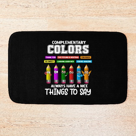Complementary Colors Pun Artist Art Teacher Bath Mats