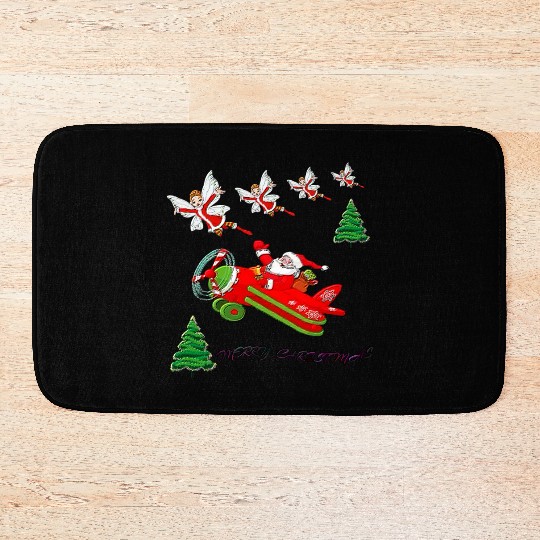 HAPPY MERRY CHRISTMAS Bath Mats