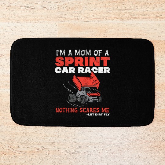 Mom Of A Sprint Car Racer Race Day Driver Mother Bath Mats