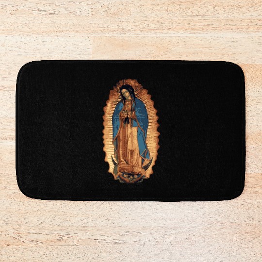 Our Lady Of Guadalupe Catholic Mary Image Bath Mats