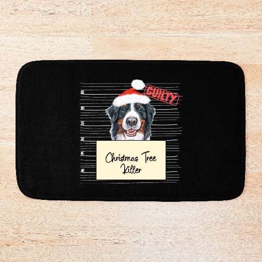Bernese Mountain christmas funny prison Bath Mats