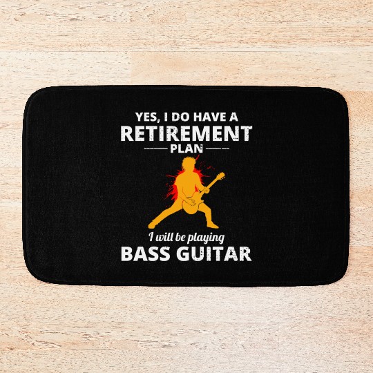 Bass Guitar Player Musician Bassist Retirement Bath Mats