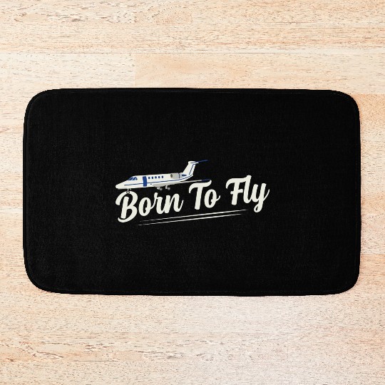 Born To Fly Airline Pilot Aviation Bath Mats